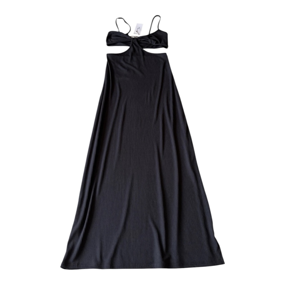 Edit By Nine Black Cut Out Slit Maxi Dress